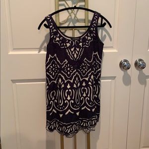 navy patterned dress